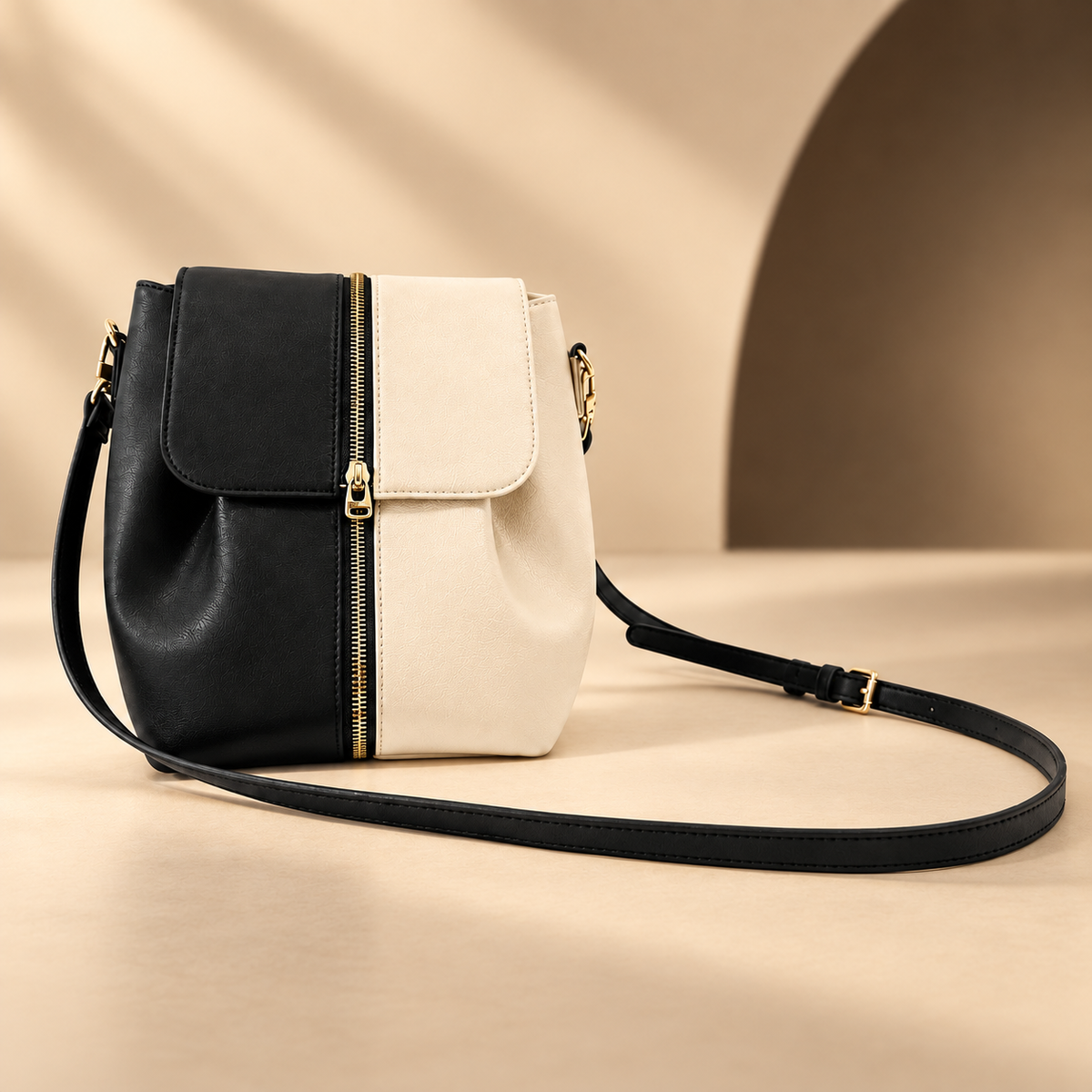 BEIGE CREAME AND NOIRE BLACK INTERCHANGABLE BAG